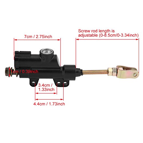 Qiilu QL05955 - Bomba de freno hidráulica para bomba de freno trasera para moto (negro)