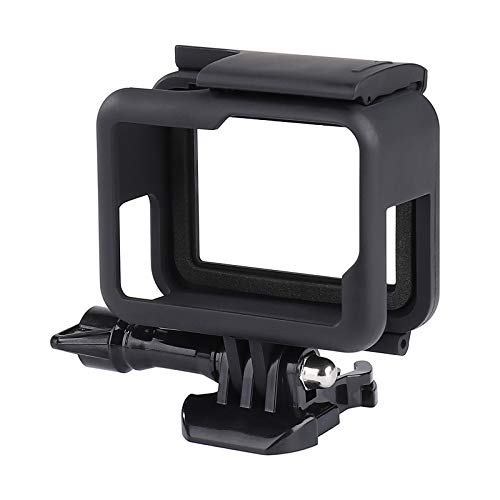 QIMEI-SHOP Carcasa Protectora Compatible con GoPro Hero 7/6/5/(2018) Black Marco Montura con Instale la Base y los Tornillos Negro