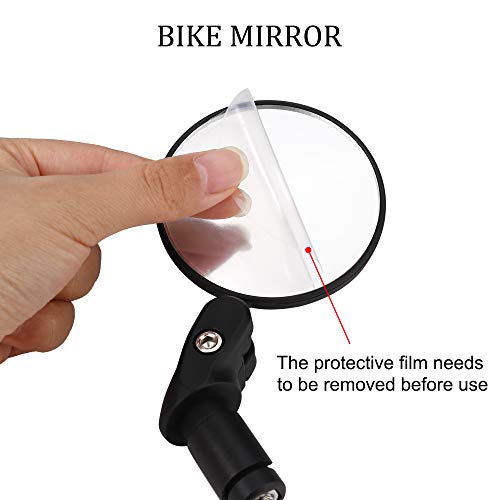 QIMEI-SHOP Espejo Bicicleta Retrovisor Manillar Espejos Ciclismo Seguridad Universal Ajustable Convexo 360°Giratorio Gran Angular Espejo para Bici del Camino de Montaña