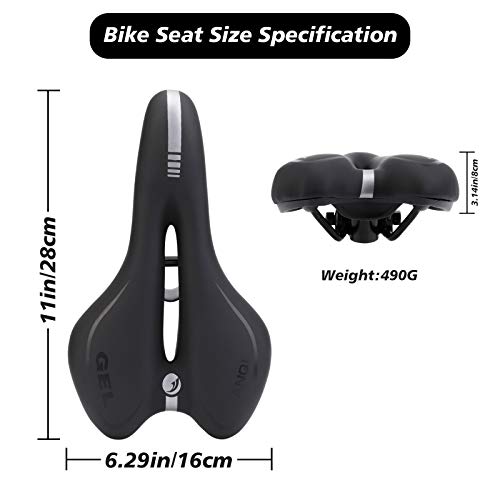 QKURT Asiento de bicicleta, Sillín de Bici Impermeable de Espuma, Sillín de bicicleta para hombre y mujer, Sillín de gel para bicicleta de montaña, Para bicicleta de carretera MTB bicicleta plegable