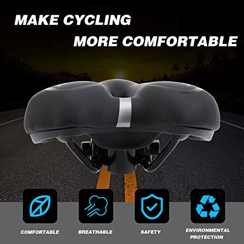 QKURT Asiento de bicicleta, Sillín de Bici Impermeable de Espuma, Sillín de bicicleta para hombre y mujer, Sillín de gel para bicicleta de montaña, Para bicicleta de carretera MTB bicicleta plegable