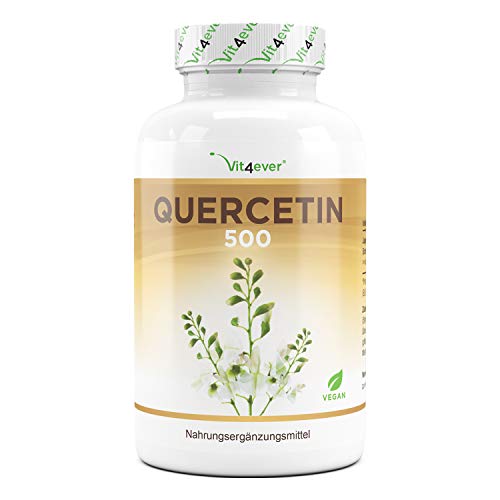 Quercetina - 500 mg - 120 Cápsulas - Suministro para 4 meses - Probado en laboratorio - Hecho naturalmente de extracto de flor de árbol de cordero japonés - Alta dosis - Vegano