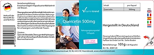 Quercetina 500mg – 120 cápsulas – Vegana – Recomendado para casos de alergia