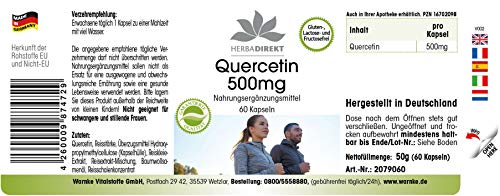 Quercetina 500mg – Altamente dosificada y vegana – 60 cápsulas