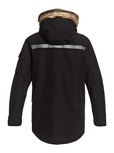 Quiksilver Ferris - Chaqueta Impermeable Con Capucha Para Hombre Chaqueta Impermeable Con Capucha, Hombre, black, L