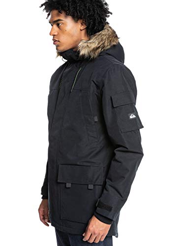 Quiksilver Ferris - Chaqueta Impermeable Con Capucha Para Hombre Chaqueta Impermeable Con Capucha, Hombre, black, L