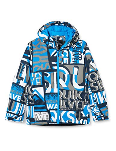 Quiksilver Mission Printed-Chaqueta para Nieve para Niños 8-16, Brilliant Blue isere Point, L/14