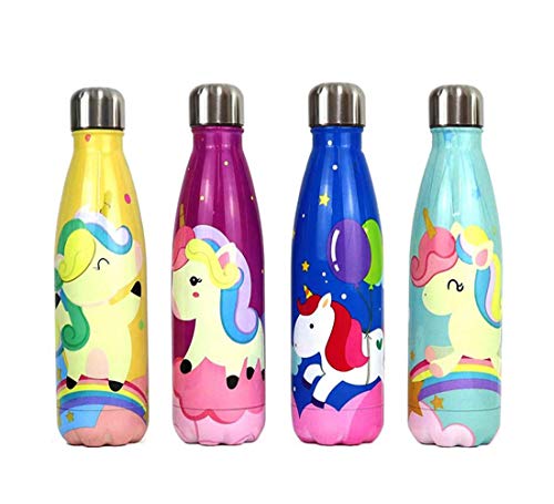 QUNUNOIRE-Botella de Agua Deportiva Acero Inoxidable 500 ml Botellas de Frío/Caliente, Sin BPA para Niños, Deporte, Oficina, Gimnasio, Ciclismo,Bicicleta Verde