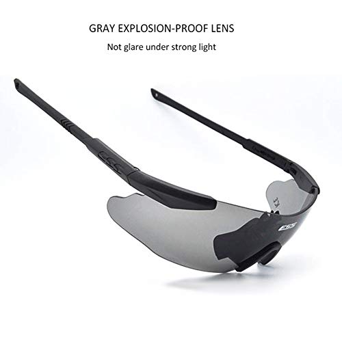 QWERDF Gafas De Tiro Táctico, Protección De Los Ojos De Alto Impacto Gafas De Seguridad con 3 Lentes Intercambiables para El Ciclismo, Conducción, Senderismo, Pesca, Caza