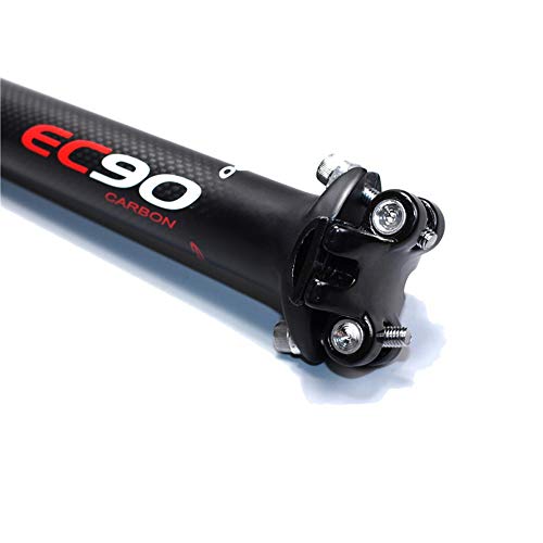 QYWSJ Tija de SillíN de Fibra de Carbono, 350 / 400mm Ciclismo MTB Pro Parts Super Light, 27.2/30.8/31.6mm, Negro para Mountain Bike Gear