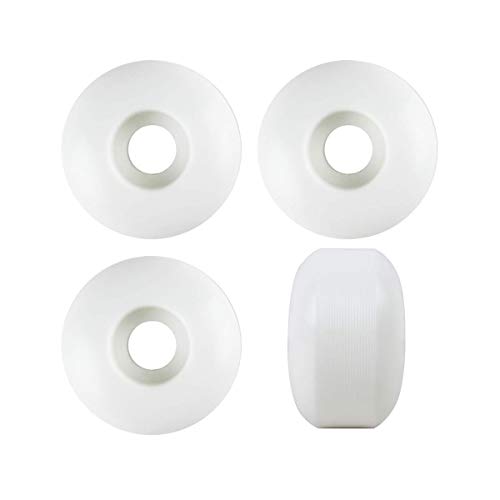 RaceBon Ruedas de Skateboard de 52 mm Dureza 95A Poliuretano Rodamientos 608 y espaciadores gratuitos Juego de 4 (White)