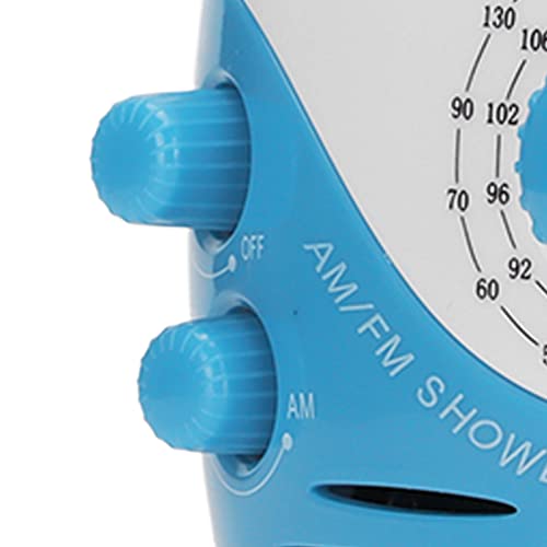 Radio Portátil, Am FM Tipo Gancho, Impermeable, Radio de Ducha de Música para Transmisión con Altavoz para Duchas, Mesitas de Noche Y Garajes (Azul)