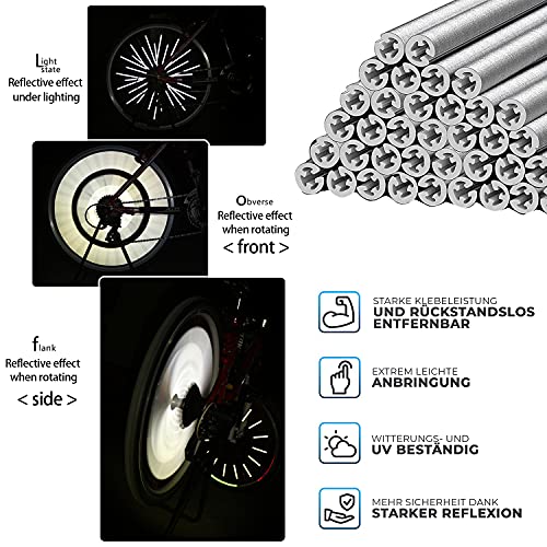 Radios Reflectores,72 Piezas Reflectores Radios Bicicleta,Reflectantes Bicicleta Radios,Reflector Radios.Reflectante Bicicleta Rueda para la Noche Viaje Bicicleta
