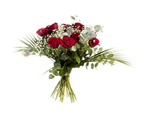 RAMO DE 12 ROSAS rojas NATURALES - ENTREGA EN 24 HORAS - Flores Frescas - Aniversario