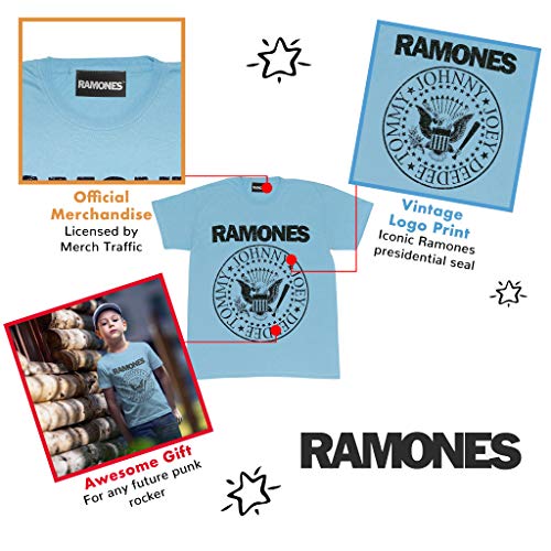 Ramones Sello Camiseta de los Muchachos Cielo Azul 116 | Punk Rock, Banda Merch, tamaños del niño, Idea del Regalo de cumpleaños para los Muchachos