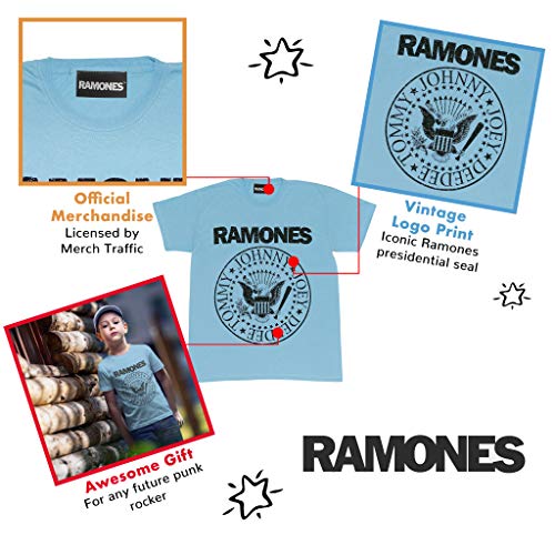 Ramones Sello Camiseta de los Muchachos Cielo Azul 116 | Punk Rock, Banda Merch, tamaños del niño, Idea del Regalo de cumpleaños para los Muchachos