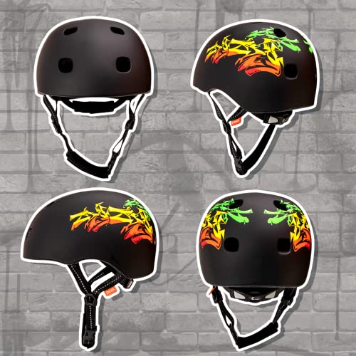 Ramp Skater Helmet (Black Grafitti, M/L)