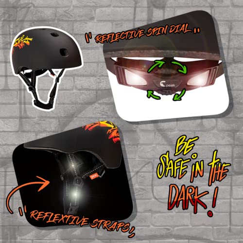 Ramp Skater Helmet (Black Grafitti, M/L)