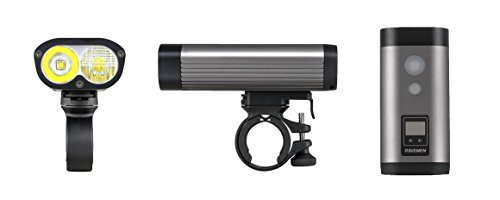 RAVEMEN Pr1200 Faro Bicicleta, Unisex Adulto, Plateado, Fino a 1200 Lumen
