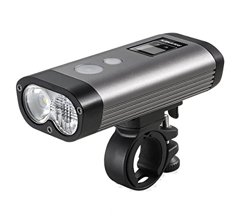 RAVEMEN Pr1200 Faro Bicicleta, Unisex Adulto, Plateado, Fino a 1200 Lumen