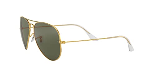 Ray-Ban Aviator Large Metal Gafas de Sol, Dorado (Marco: Dorado, Lente: Polarized Verde 001/58), 62 para Hombre