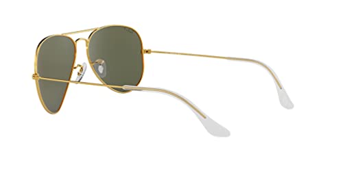 Ray-Ban Aviator Large Metal Gafas de Sol, Dorado (Marco: Dorado, Lente: Polarized Verde 001/58), 62 para Hombre