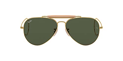 Ray-Ban Outdoorsman Oro-Verde Clásica G-15- Gafas de sol para hombre, montura en color dorado