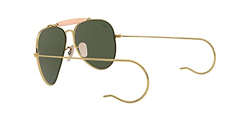 Ray-Ban Outdoorsman Oro-Verde Clásica G-15- Gafas de sol para hombre, montura en color dorado