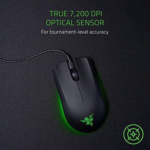 Razer Abyssus Essential: Sensor óptico de 7.200 ppp verdaderos - 3 botones de hiperrespuesta - Accionado por Razer Chroma - Ratón de juego ergonómico ambidiestro