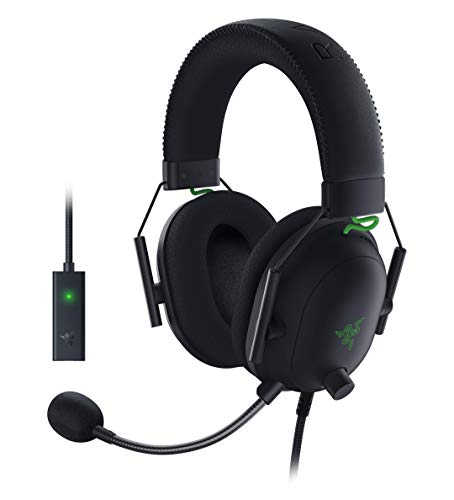 Razer BlackShark V2 Auriculares con Tarjeta de Sonido USB, Auriculares para Juegos Esports, Cable con Controlador de 50 mm, Reducción de Ruido, para PC, Mac, PS4, Xbox One y Switch