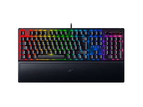 Razer BlackWidow V3 - Teclado mecánico para juegos Premium, teclado mecánico con interruptores verdes, toque y clic, iluminación cromática RGB, teclas multimedia - QWERTY Teclado Español, negro