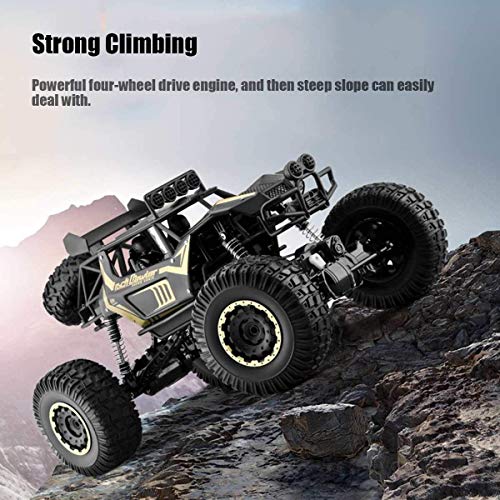 RC Car 1:8 50cm Remote Control Monster Truck 2.4Ghz 4WD Off Road Rock Crawler Vehicle 4x4 Monster All Terrain Rechargeable Electric Crawler Toy for Boys Girls Gifts (Black 3 Battery)