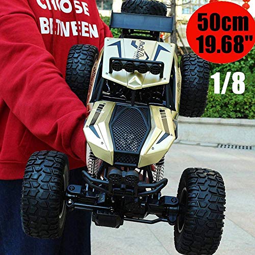RC Cars 1:8 50cm Super Big Off Road Monster Trucks 4x4 4WD 2.4G High Speed Bigfoot Remote Control Buggy Truck All Terrain Climbing Off-Road Vehicle for Boys and Adults (Gold 3 Battery)