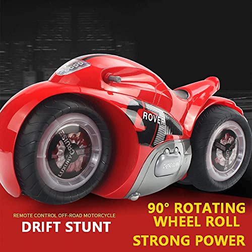 RC Motorcycle Remote Control 360° Spinning Wheels Stunt Motorbikes 360° Stunt Rotation All Terrain 2.4Ghz High Speed Hobby RC Cars Gift for Adults/Kids