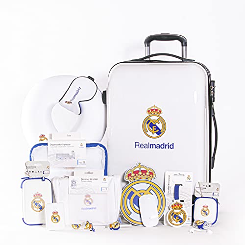 Real Madrid Organizador de Equipaje - Producto Oficial del Equipo, con 5 Piezas Diferentes y Fabricado en Nylon muy Ligero para No Añadir Peso a la Maleta