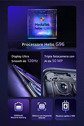 realme 8i - Smartphone Libre (Pantalla fluida de 6.6" 120 Hz, 4GB RAM + 64GB Almacenamiento, MediaTek Helio G95, Cámara triple de IA de 50 MP, Batería de 5000 mAh, Dual SIM) Stellar Purple