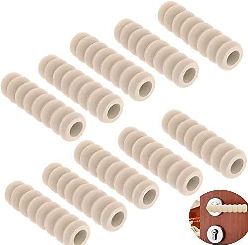 Reccisokz Protector de manija de puerta, 10 unidades, de espuma suave, para niños, color beige