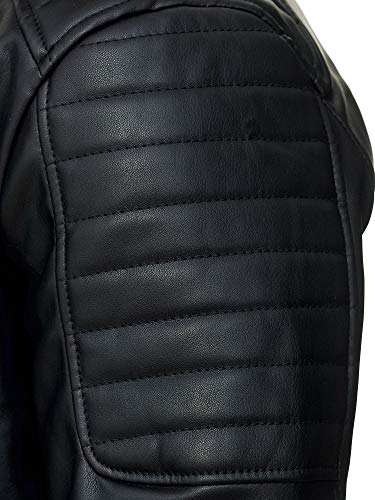 Red Bridge Chaqueta Guateada Manga Larga para Hombre Cuero sintético Negro