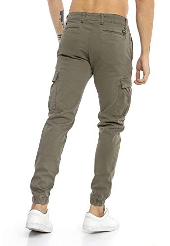 Redbridge Pantalón Chandal para Hombre Vaqueros Jeans Joggers Cargo Look Verde W34 L32