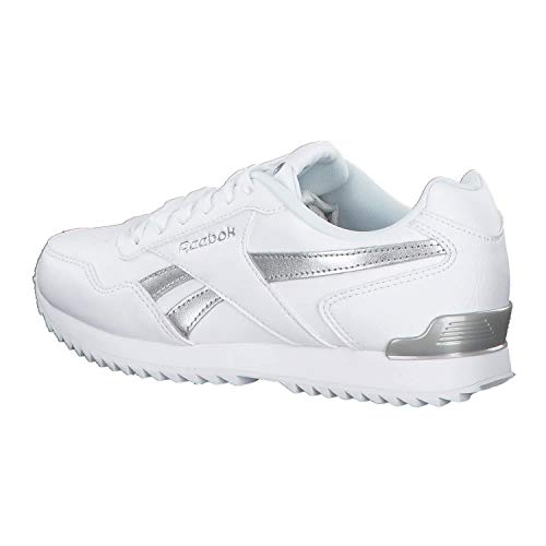 Reebok Royal Glide Ripple Clip, Zapatillas de Trail Running Mujer, White/White/Silver Met, 38.5 EU