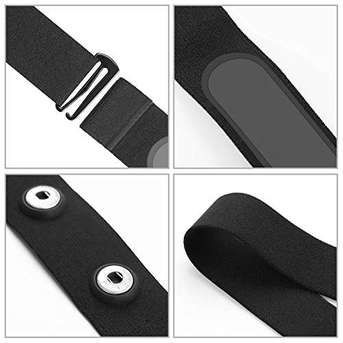 Reemplazo Correa para el Pecho por Monitor de Pulso Cardiaco Compatible con Polar Garmin Wahoo COOSPO SUUNTO, Distancia Entre Hebillas 45 mm