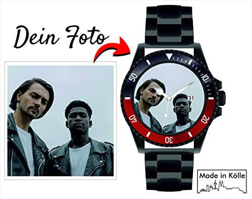Regalo personalizado para hombres, reloj con foto propia, 40 mm, 3 bar, fabricado en Alemania, reloj de hombre, con foto