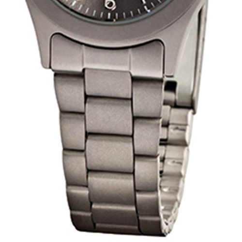 Regent de mujer reloj de pulsera elegante Analog de titanio pulsera gris Reloj de cuarzo esfera Antracita Negro urf856