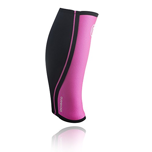 Rehband Unisex RX Shin/Pantorrilla 5mm Manga Rosa (XL) Rodilla