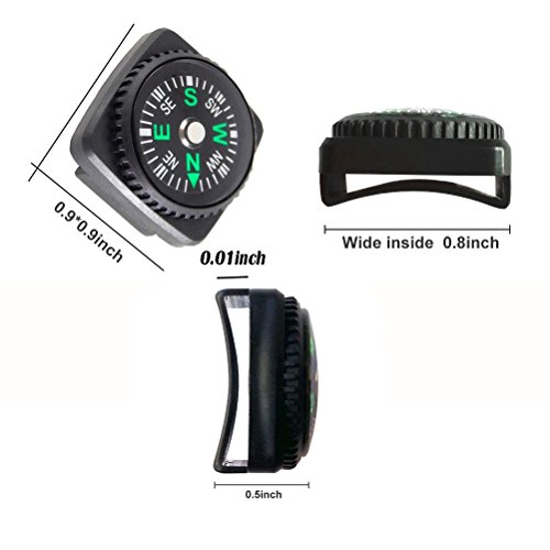 REKYO Botón Brújula Brújula Mini Brújula Llena Líquido Brazalete De Paracord Emergencia Supervivencia Reloj Banda Brazalete De Paracord Reloj Pulsera Paracord Pulseras (20)