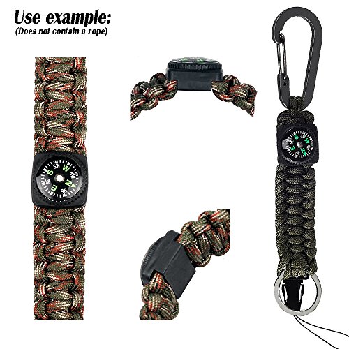 REKYO Botón Brújula Brújula Mini Brújula Llena Líquido Brazalete De Paracord Emergencia Supervivencia Reloj Banda Brazalete De Paracord Reloj Pulsera Paracord Pulseras (20)