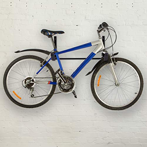 Relaxdays Soporte de pared para bicicletas, Plegable, 30 kg, 19,5 x 44 x 47 cm, Negro