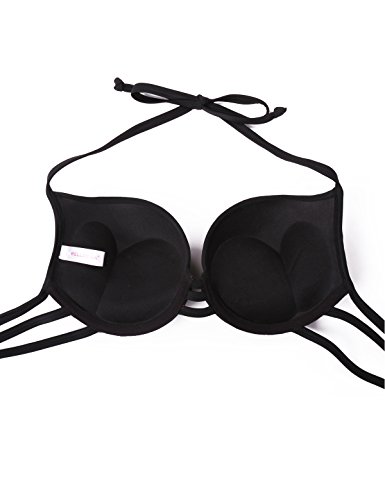 RELLECIGA ba?Ador Partes de Arriba de Bikinis de Mujer Super Push-up Negro S