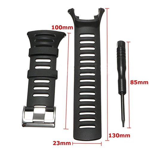 Reloj banda correa, phifo suave negro de goma de repuesto reloj banda correa con herramienta gratuita para Suunto Ambit 3 Pico/Ambit 2/1