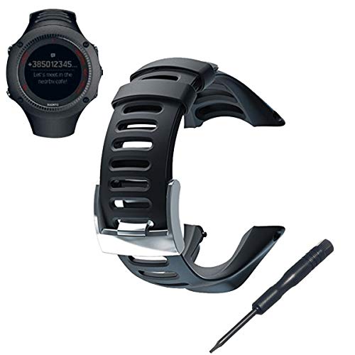 Reloj banda correa, phifo suave negro de goma de repuesto reloj banda correa con herramienta gratuita para Suunto Ambit 3 Pico/Ambit 2/1